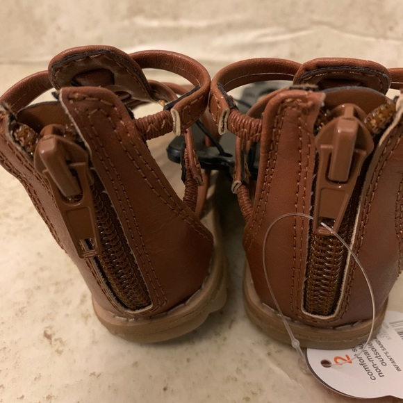 Cognac Infant girls gladiator sandals size 2 - Picture 2 of 3